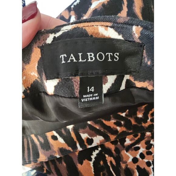 Talbots leopard animal print pencil skirt sz 14 WSK2 - Picture 4 of 5